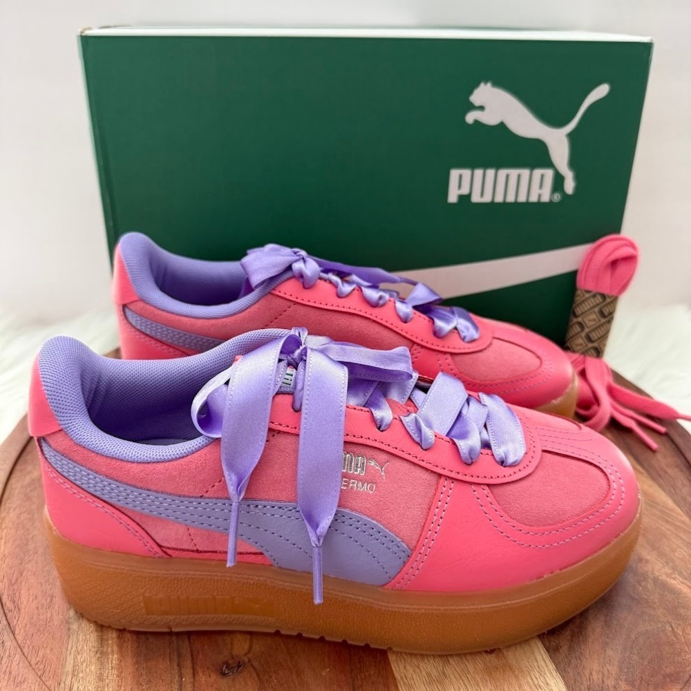 Puma Palermo Elevata CF Womens 8 Magic Rose Pink Purple Platform Sneakers 400452